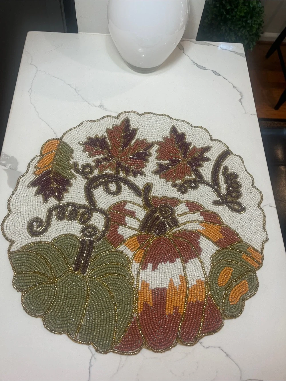 Tahari FALL LEAVES & PUMPKINS Placemat Charger 14” Multicolor Fall Thanksgiving